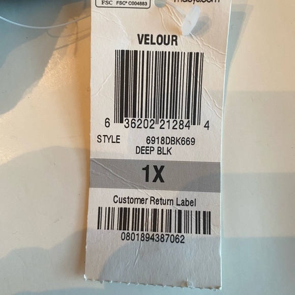 Style & Co Black Velour Hoodie Track Suit with Rhinestone Accents - Picture 15 of 15